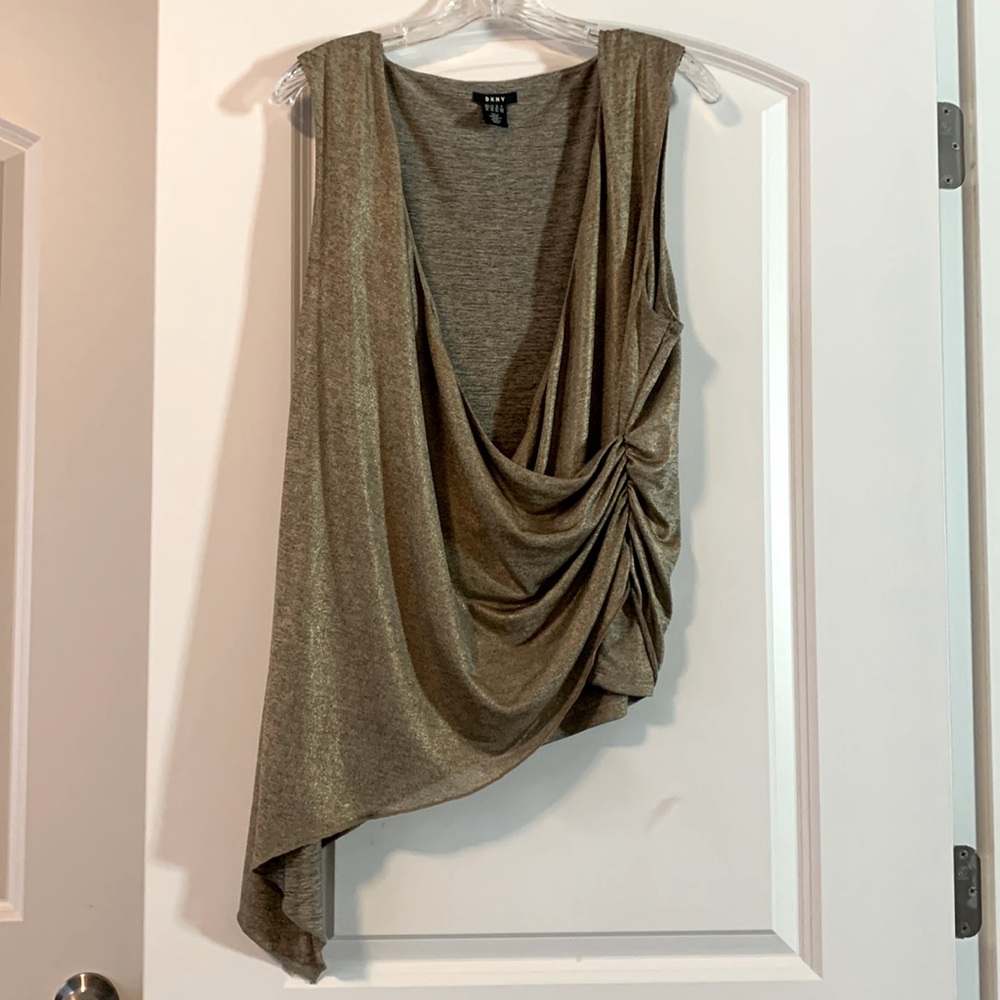 Ladies DKNY luxury blouse gold